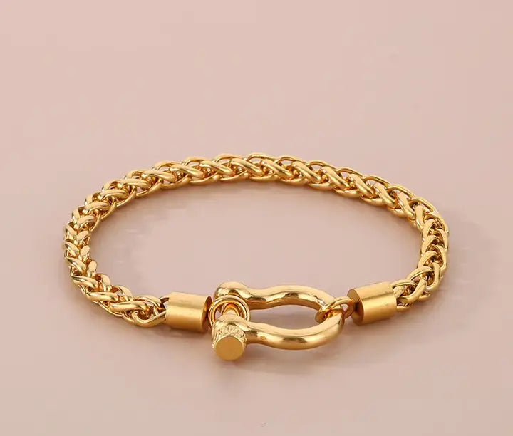 Women's 18K Silver Plated Rope Chain Buckle Bracelet