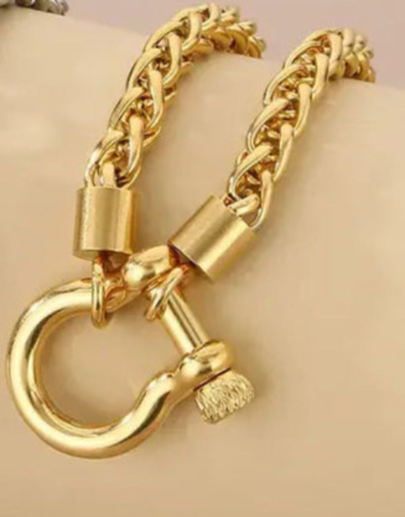 Women's 18K Silver Plated Rope Chain Buckle Bracelet