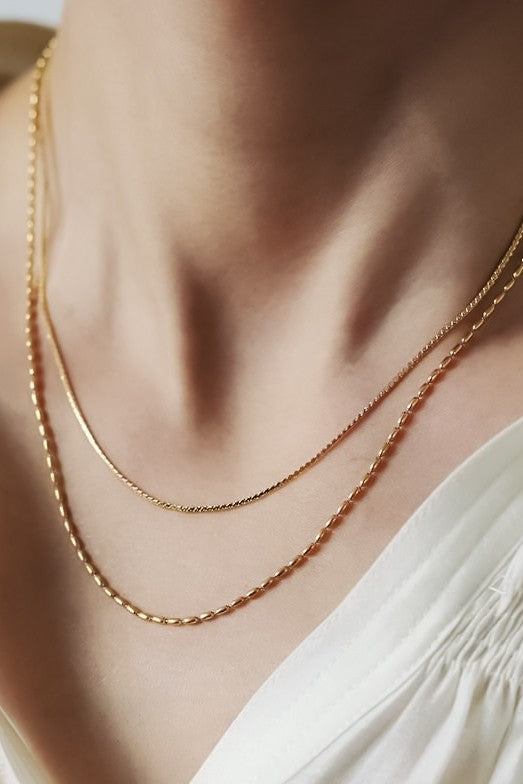18k Non-Tarnish Multi Layer Chain Necklace