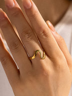 18K Non-Tarnish Abstract Ring-Gold