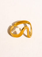18K Non-Tarnish Abstract Ring-Gold