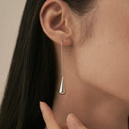 14K Non-Tarnish Dainty Water Drop Earrings-Silver