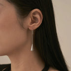 14K Non-Tarnish Dainty Water Drop Earrings-Silver