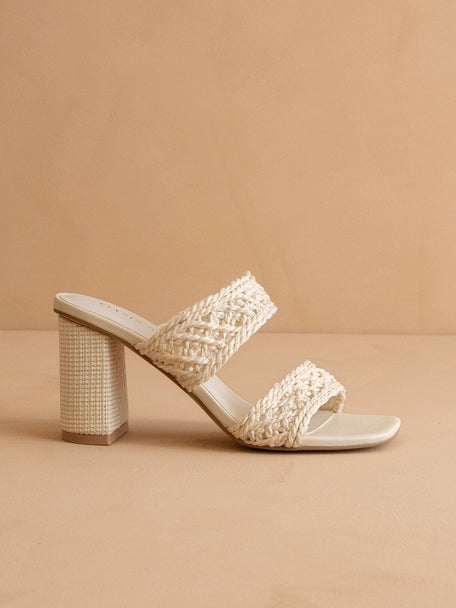 Double Woven Band Heels-Natural