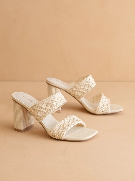 Double Woven Band Heels-Natural