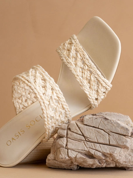 Double Woven Band Heels-Natural