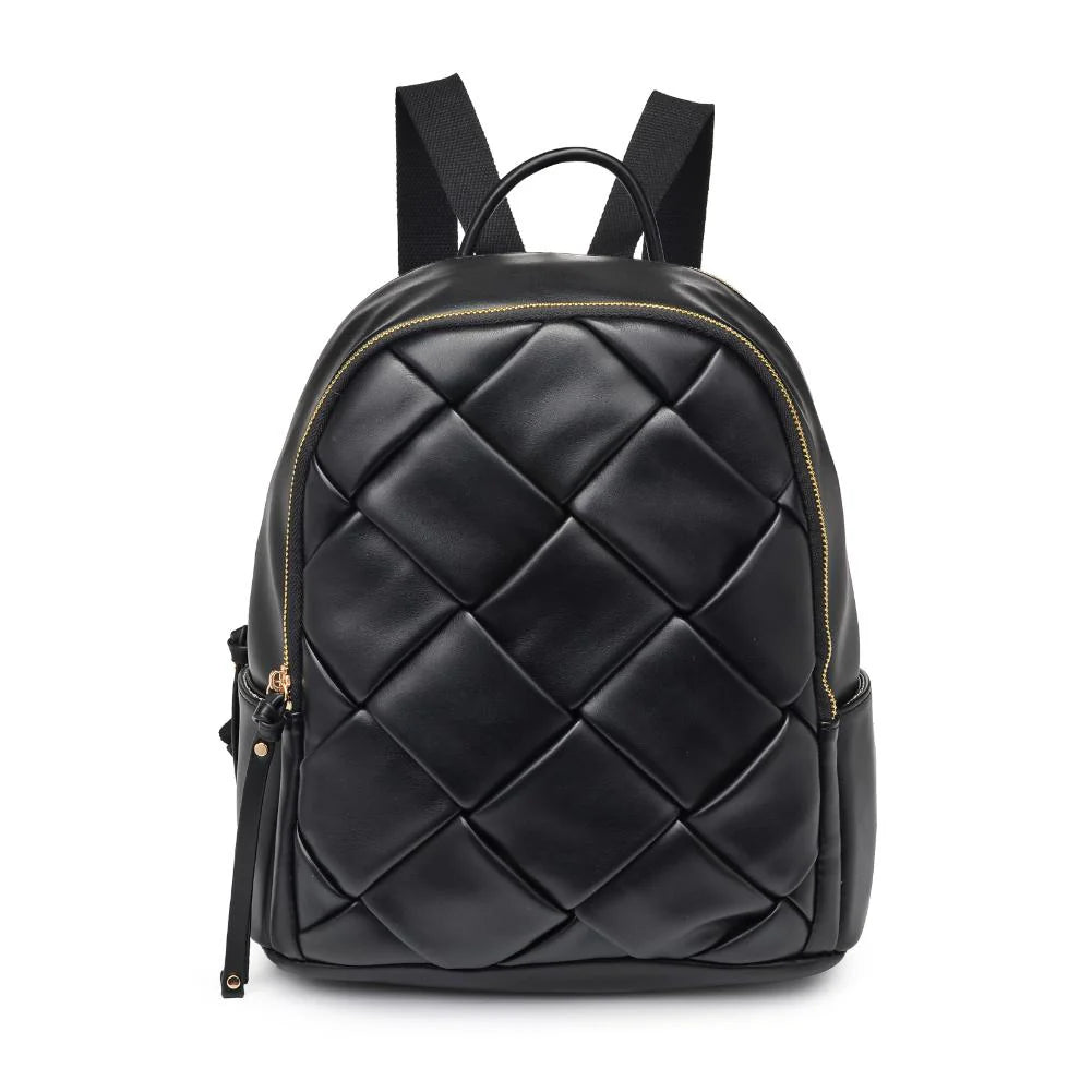 Vegan Leather Backpack-Black