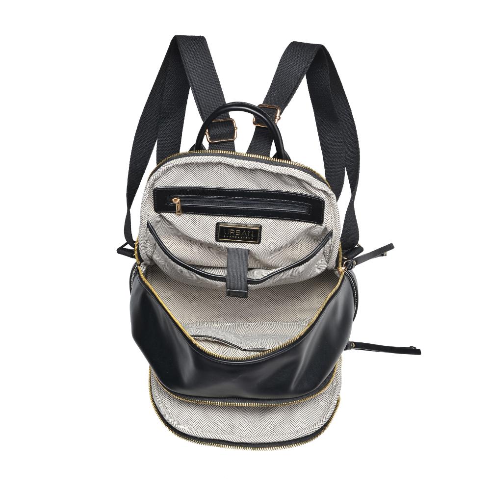 Vegan Leather Backpack-Black