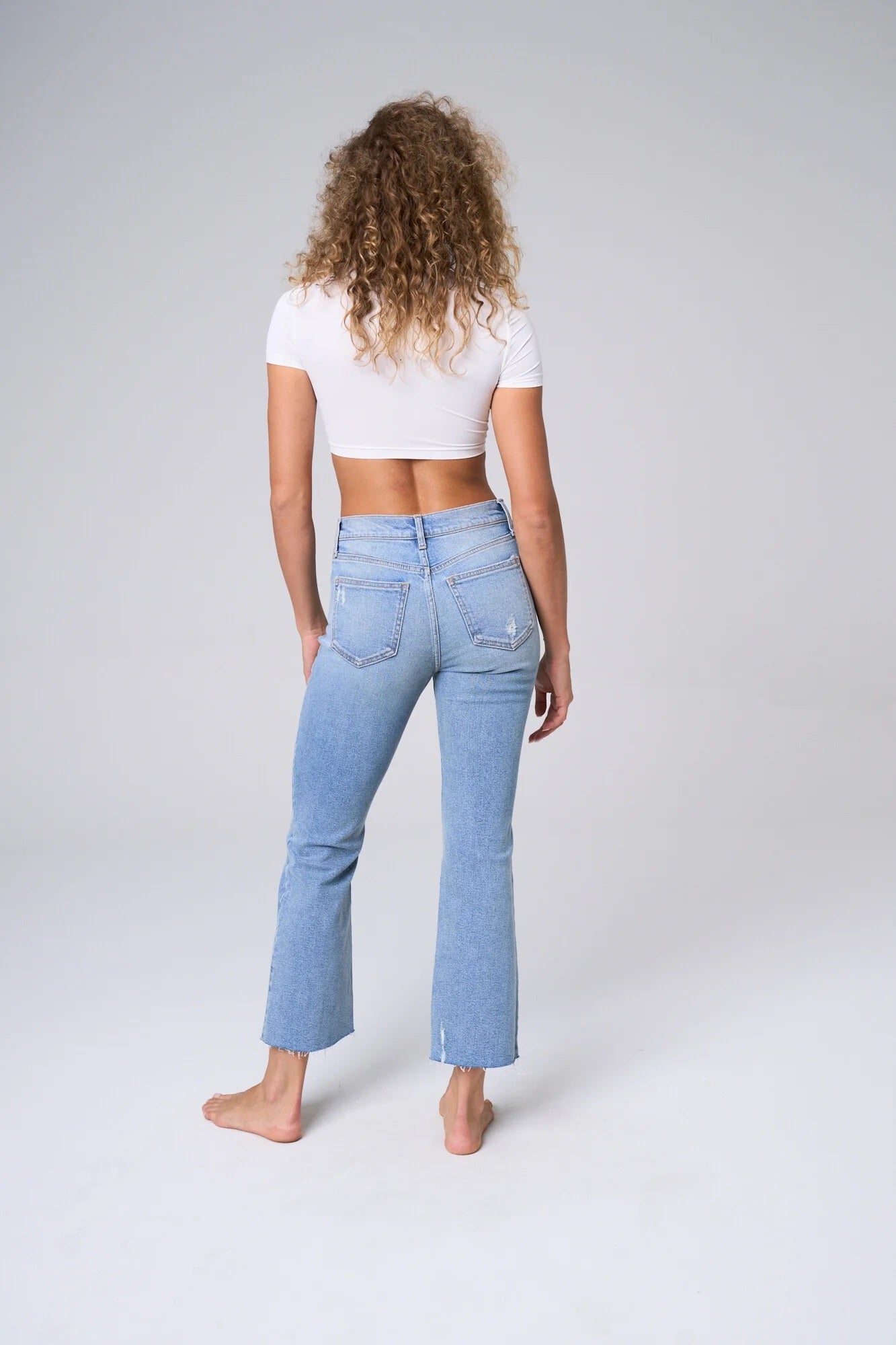 Bobbi High Rise Kick Flare Denim-Light