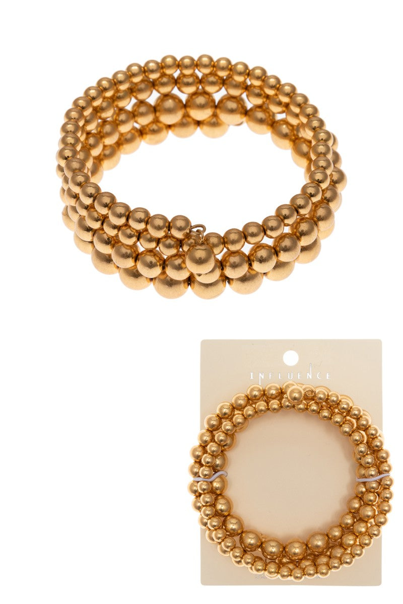 Coiled Ball Bracelet-Gold