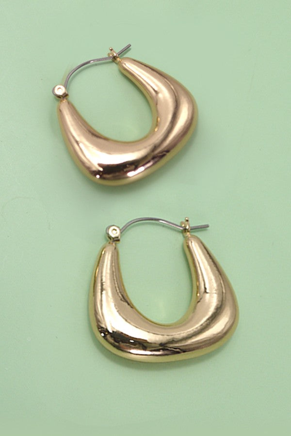 Bubble Puffy Hoop Earrings-Gold