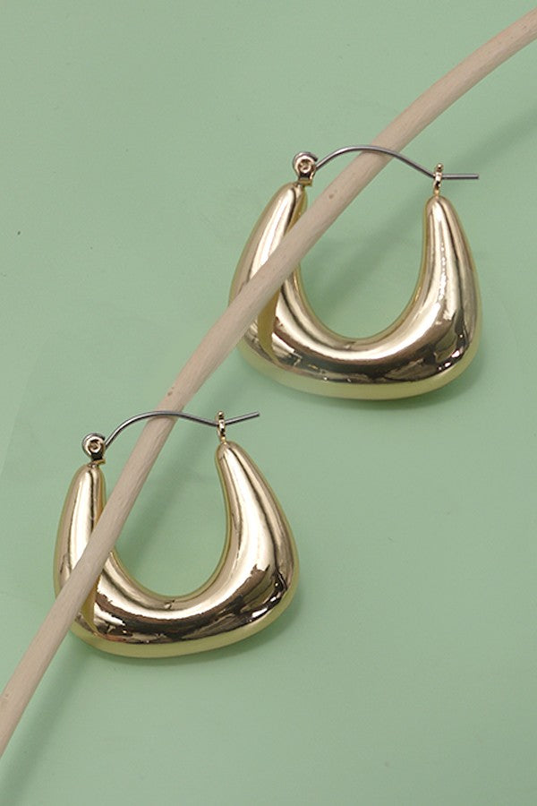 Bubble Puffy Hoop Earrings-Gold