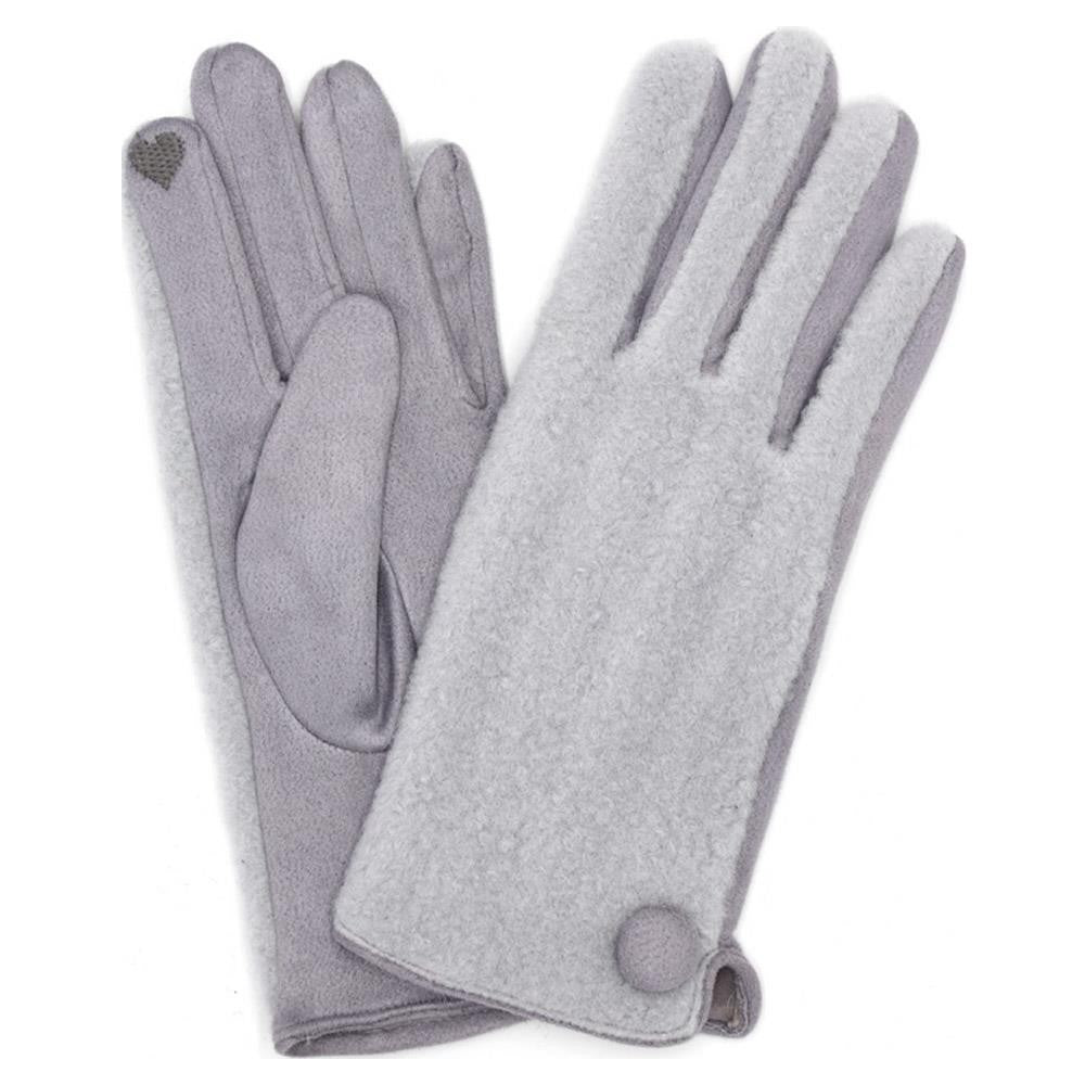 Button Design Smart Touch Gloves