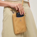 Tan crossbody cell phone wallet bag