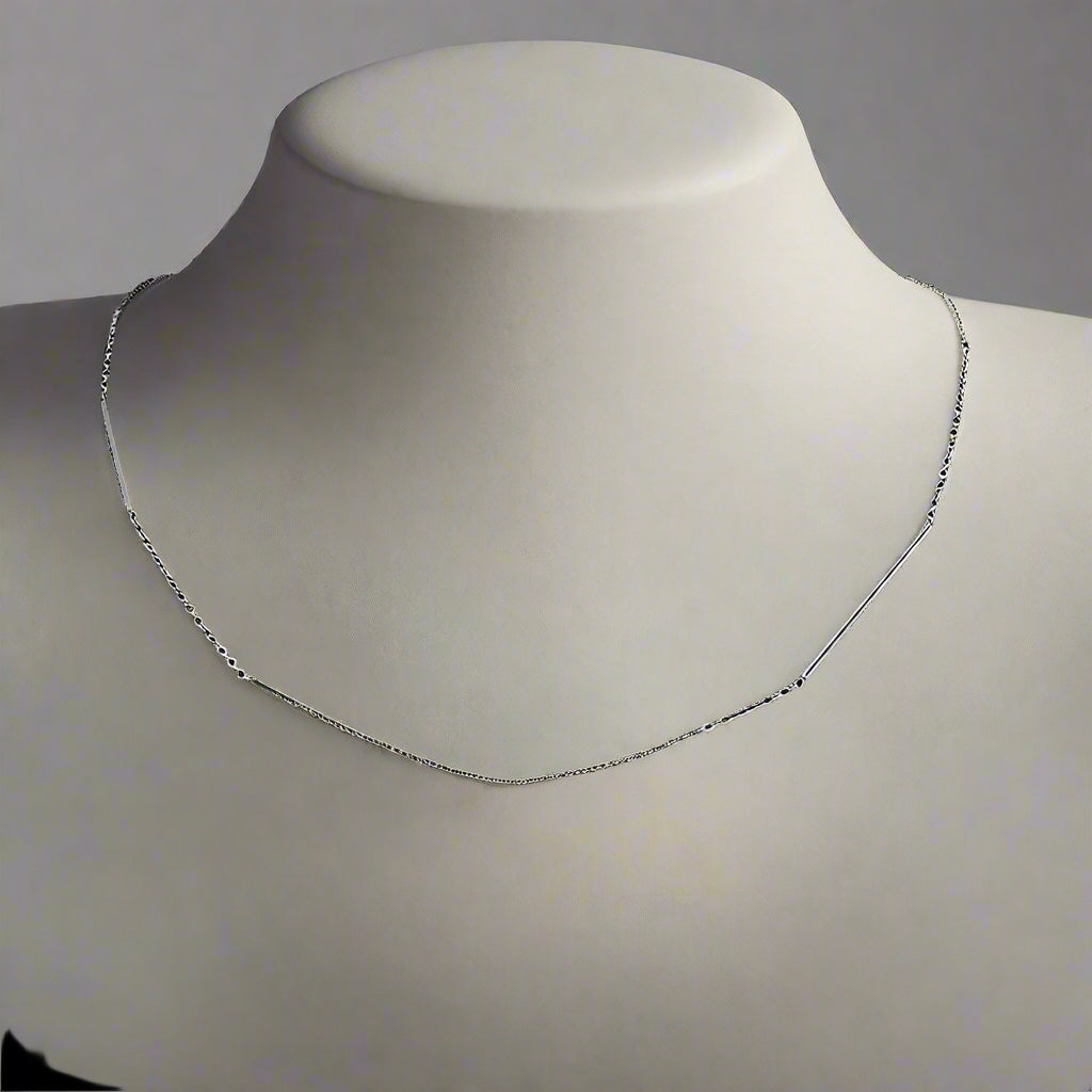 Sterling Silver Non-Tarnish Classic Bar Necklace