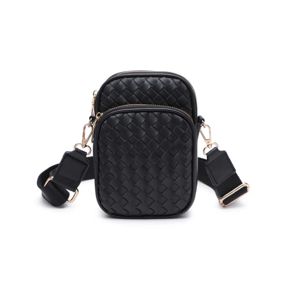 Vegan Leather Crossbody-Black