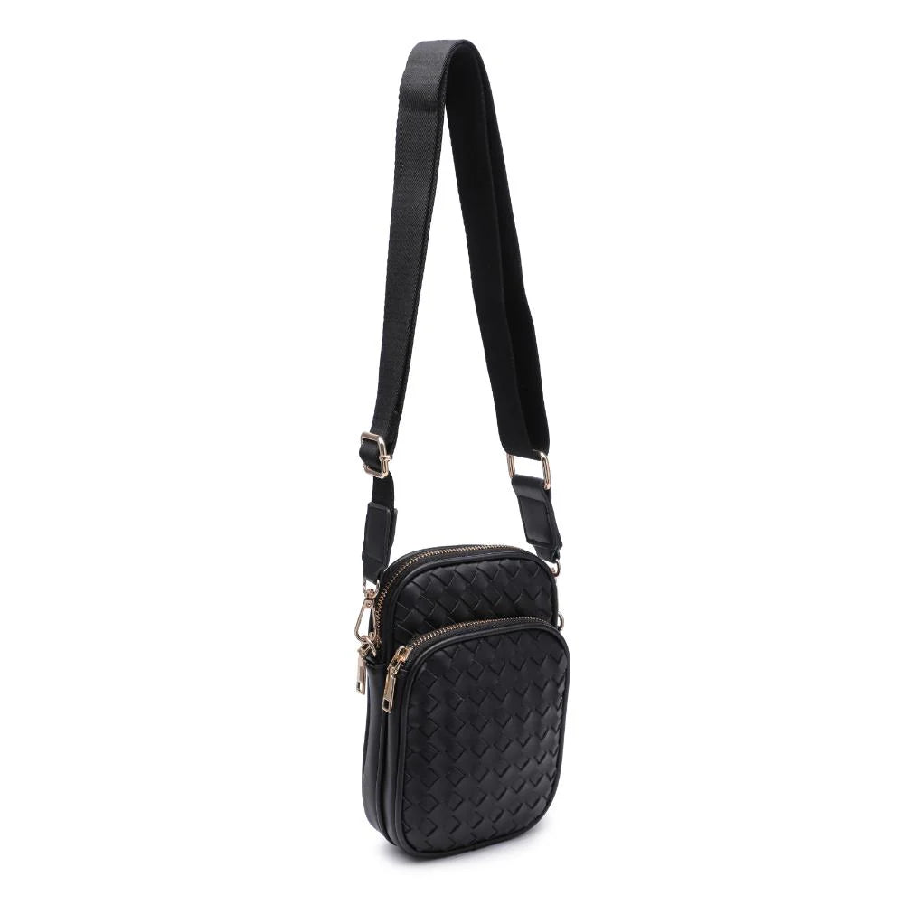 Vegan Leather Crossbody-Black