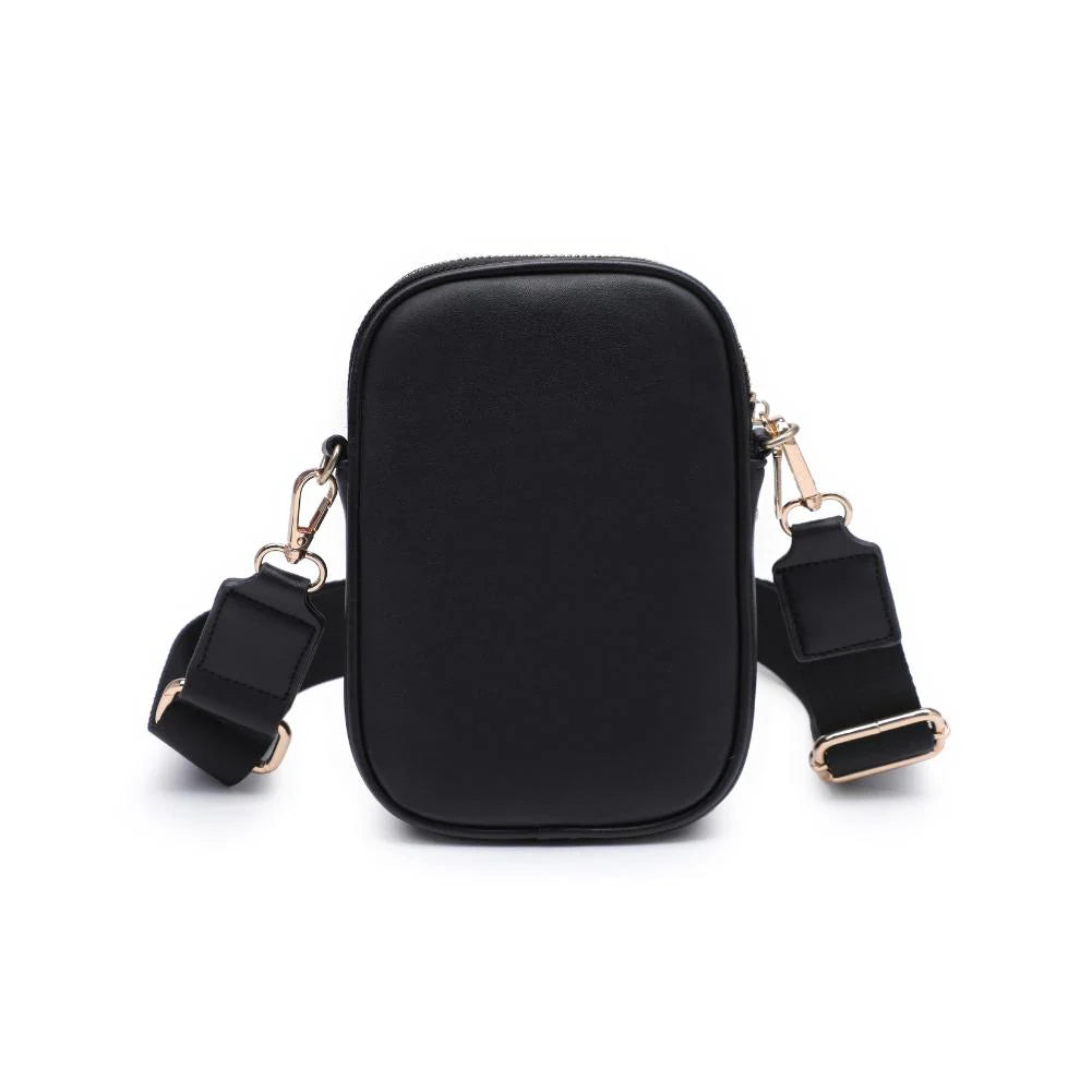 Vegan Leather Crossbody-Black