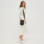 Vegan Leather Crossbody-Black