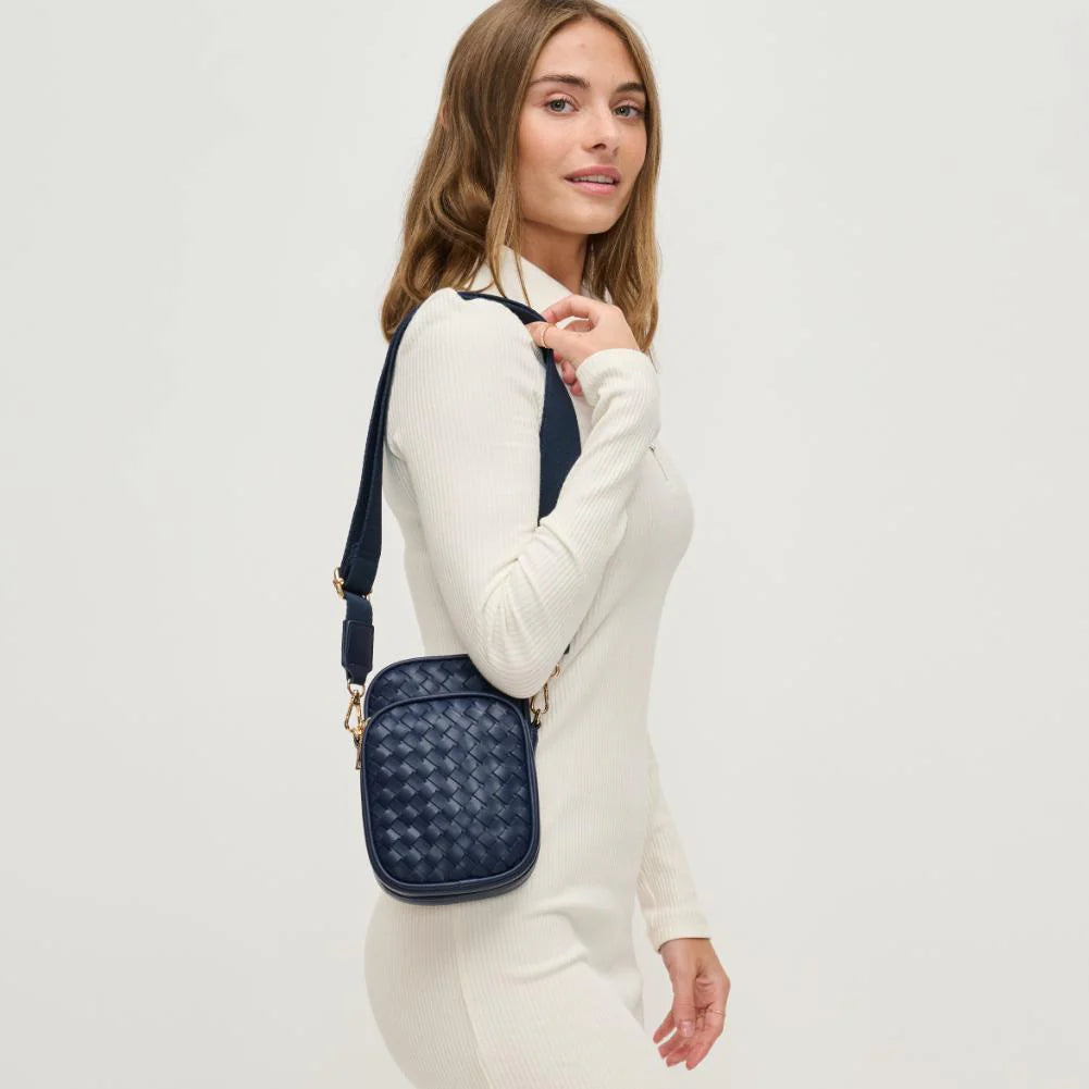 Vegan Leather Crossbody-Midnight Blue