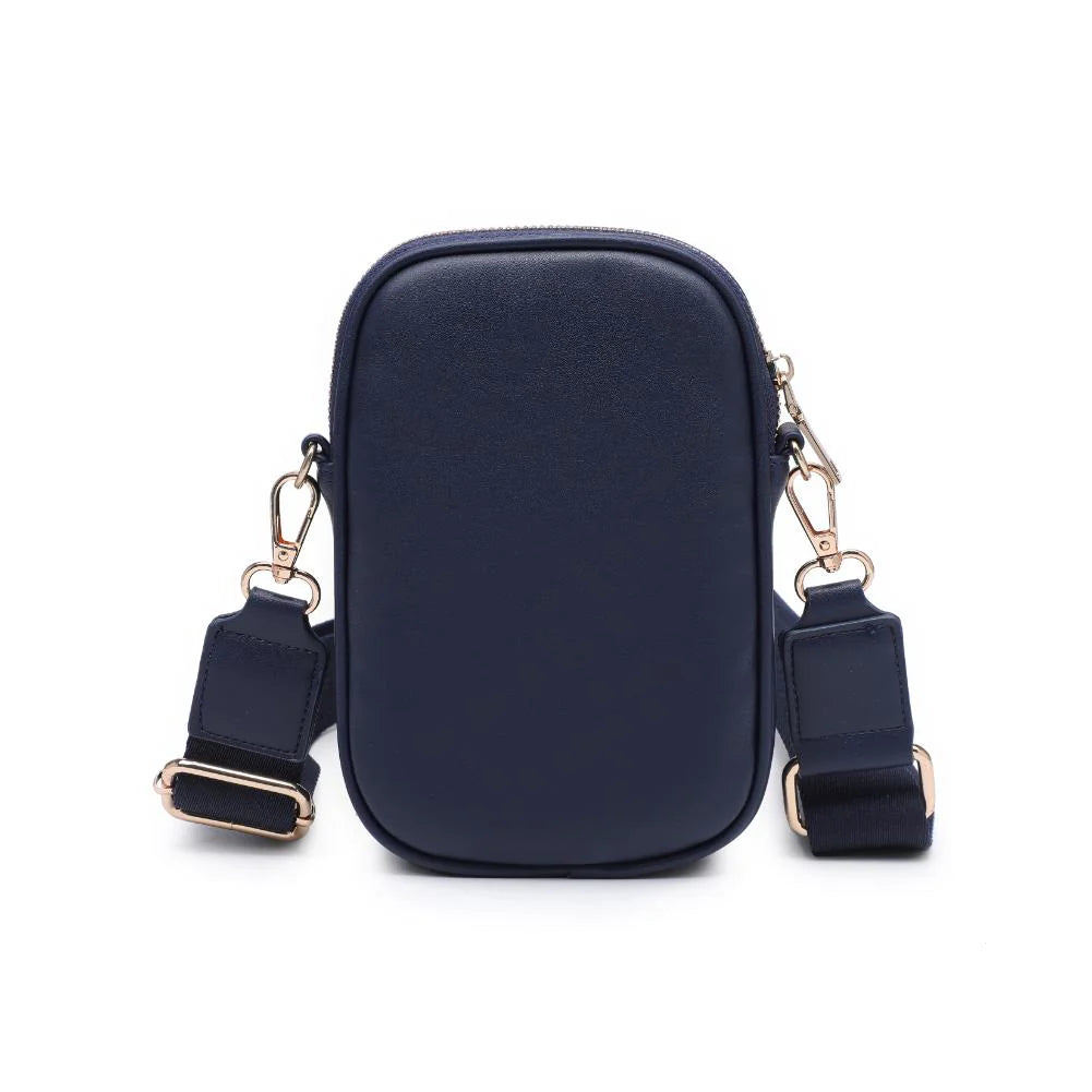 Vegan Leather Crossbody-Midnight Blue