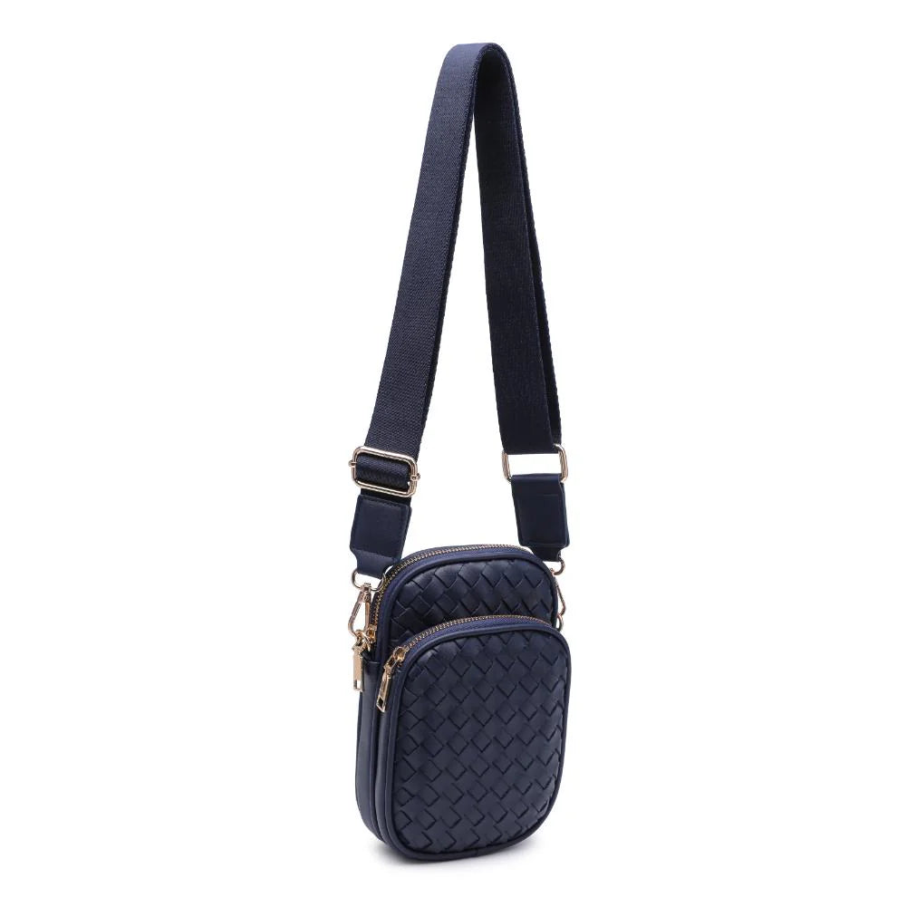 Vegan Leather Crossbody-Midnight Blue