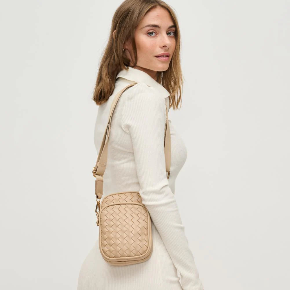 Vegan Leather Crossbody-Natural