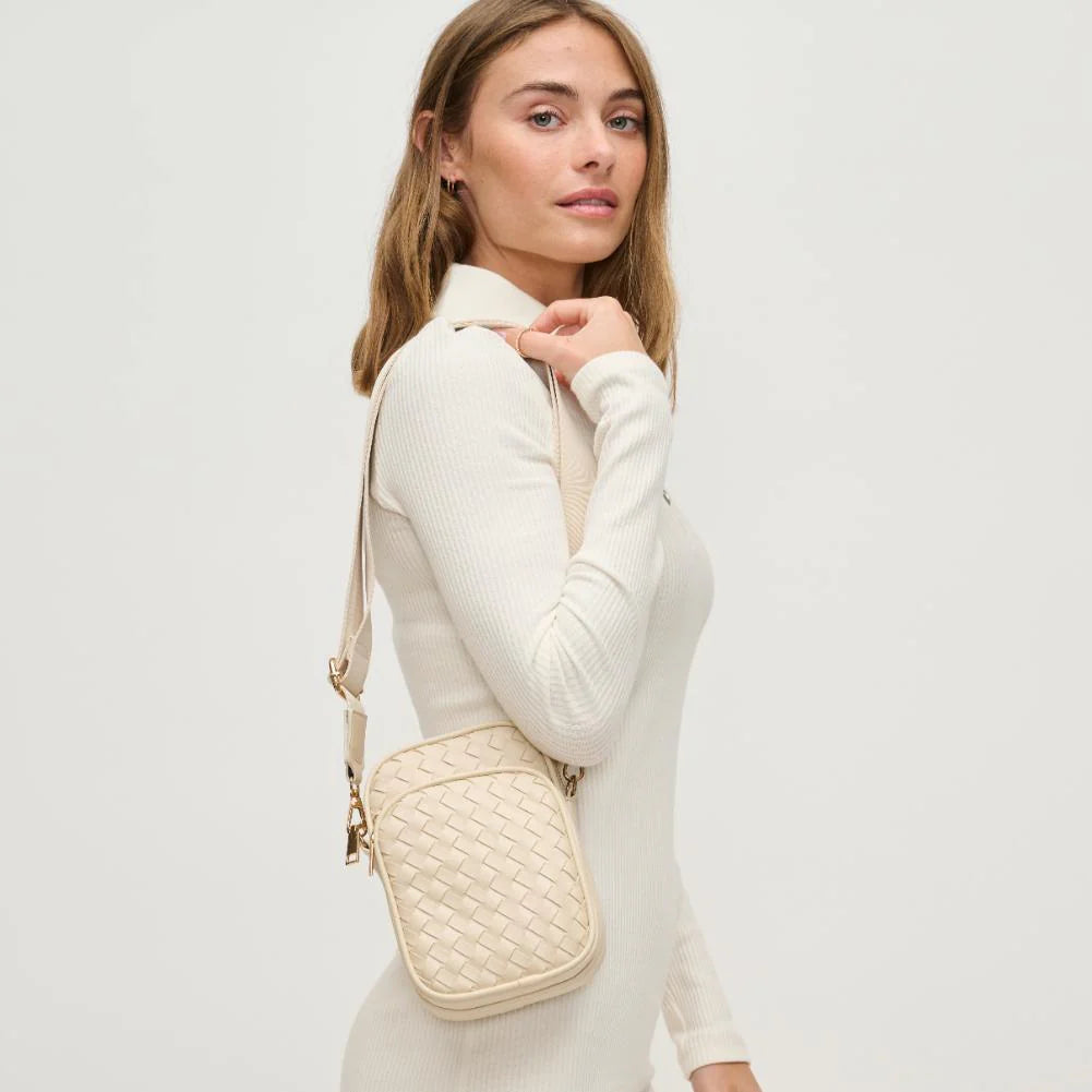 Vegan Leather Crossbody-Oatmilk