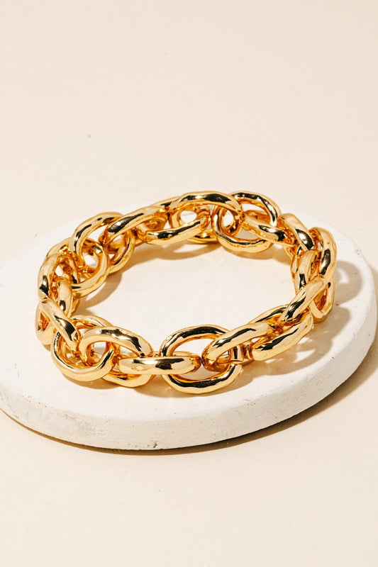 Chain Link Elastic Bracelet-Gold