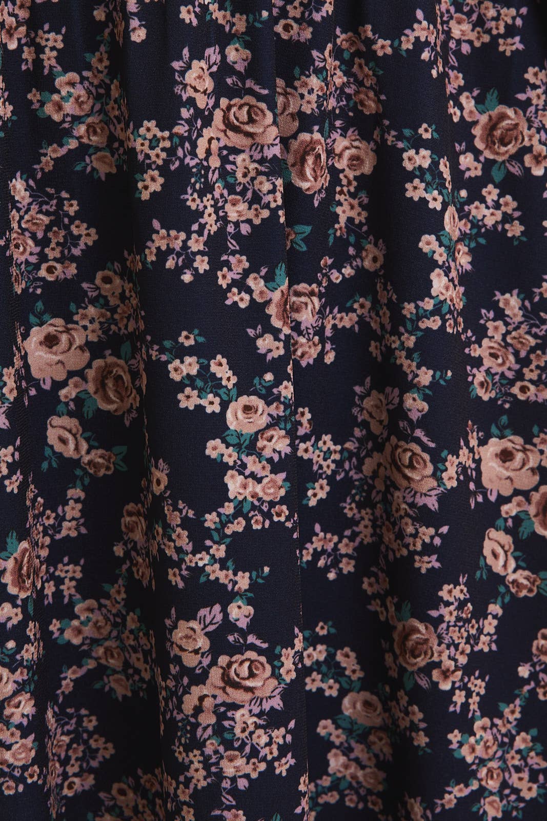 Ditsy Floral Faux Wrap Dress-Navy