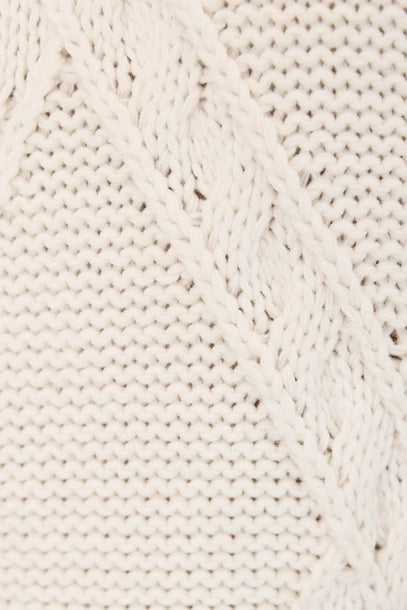 Close-up of a cable knit design