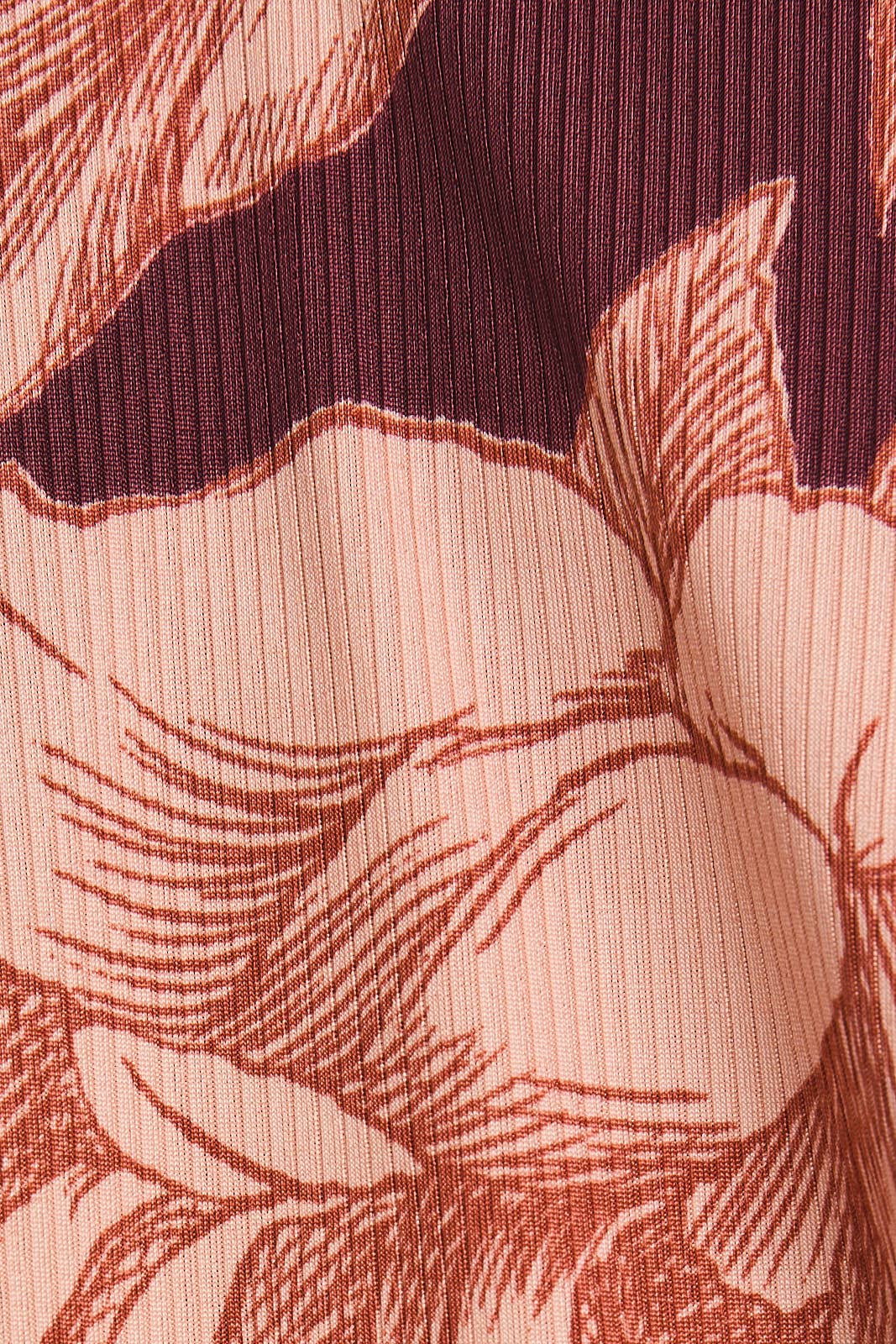 Floral Flare Long Sleeve Top-Burgundy