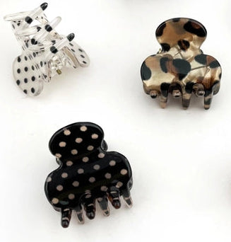 Classic Mini Polka Dot Hair Claw Clips-Multi
