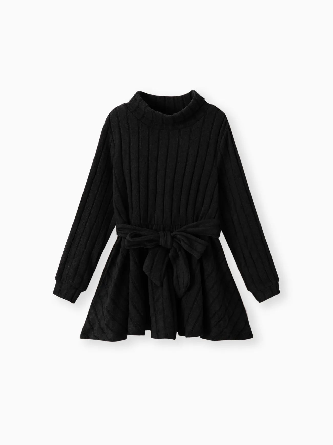 Long Sleeve Mock Neck Textured Top-Black