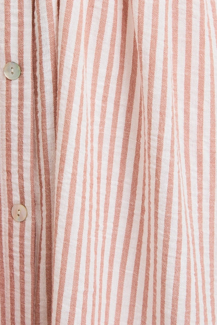 Front Tie Detail Striped Maxi Dress-White Pink