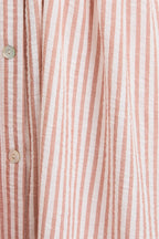 Front Tie Detail Striped Maxi Dress-White Pink