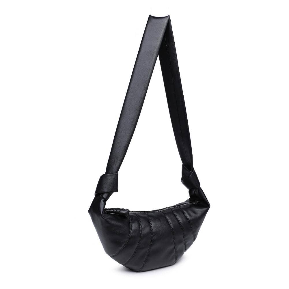 Croissant Shape Crossbody-Black
