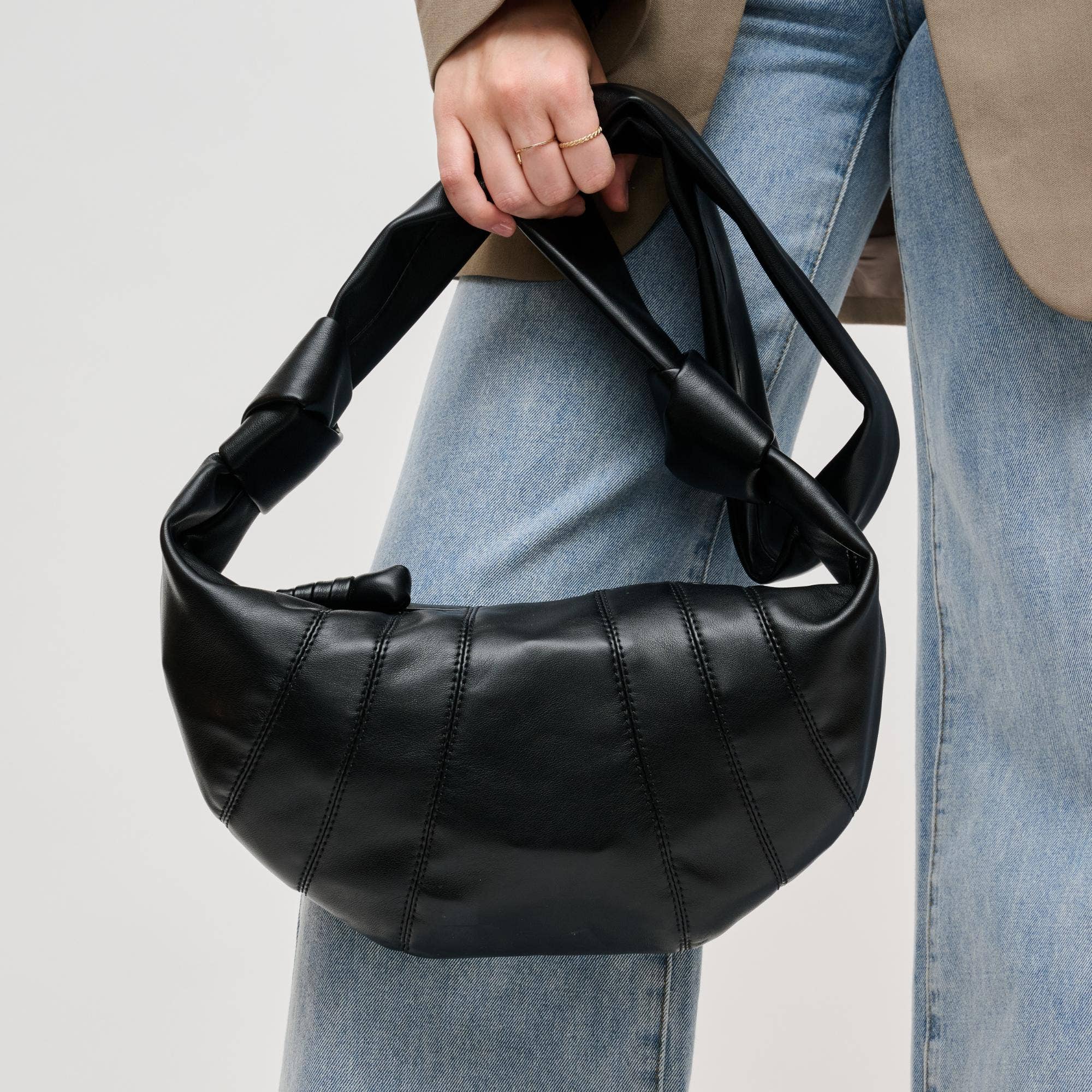 Croissant Shape Crossbody-Black