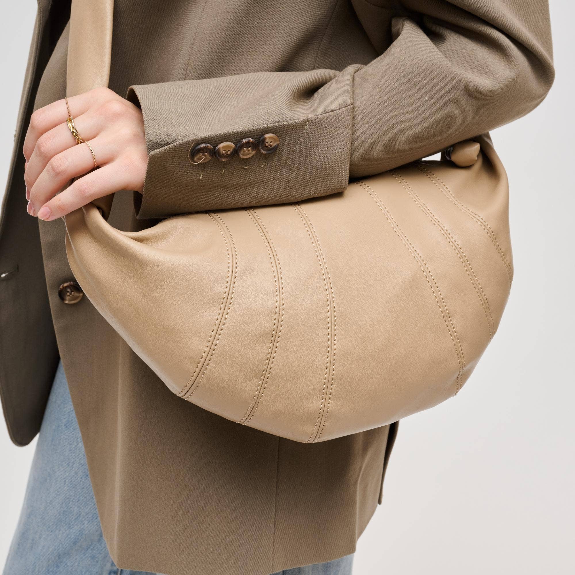 Croissant Shape Crossbody-Natural