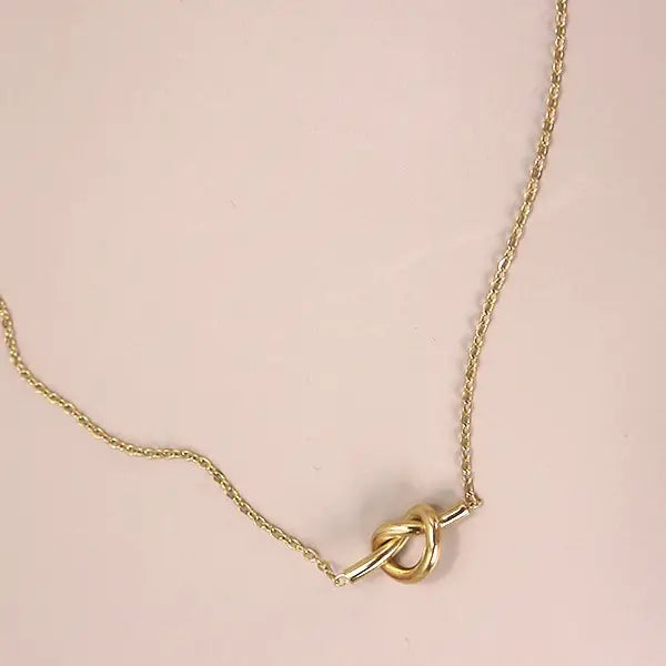 Titanium Steel Non-Tarnish Knotted Necklace-Gold