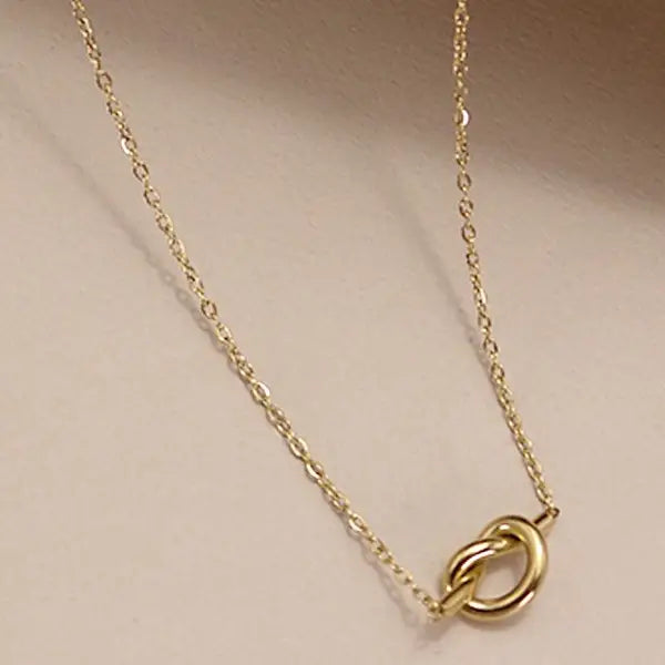 Titanium Steel Non-Tarnish Knotted Necklace-Gold