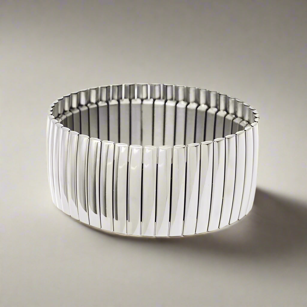 Sterling Silver Non-Tarnish Bold Stretch Bracelet