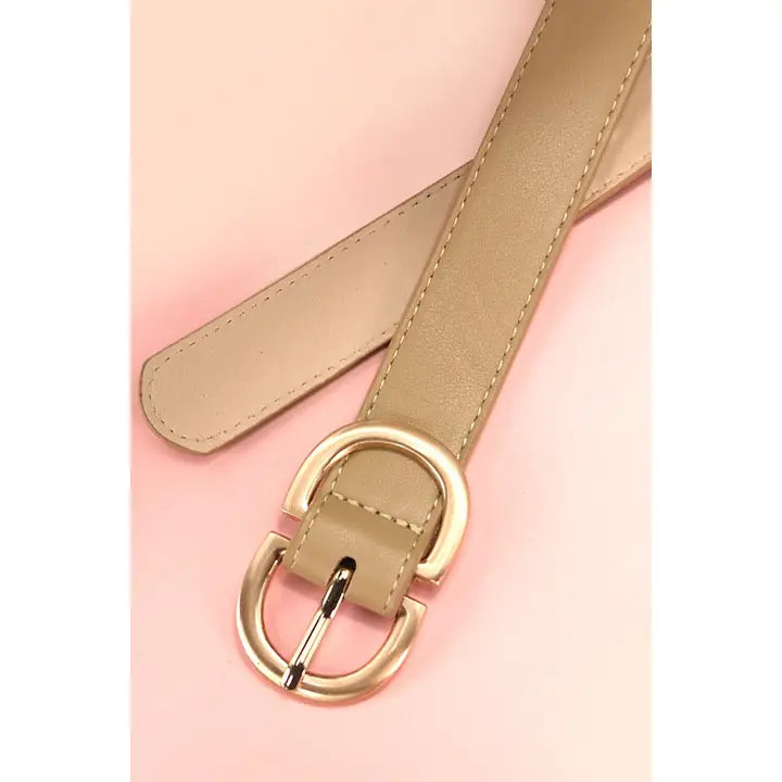 Double D Buckle Belt-Tan