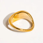 18K Non-Tarnish Classic Wavy Band-Gold