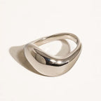 18K Non-Tarnish Classic Wavy Band-Silver