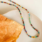 18K Non-Tarnish Beaded Multi Color Necklace