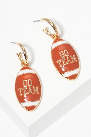 Football Game Day Hoop Earrings