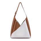 Two-Tone Hobo Handbag-Ivory Tan