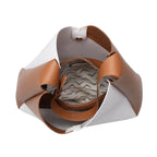 Two-Tone Hobo Handbag-Ivory Tan