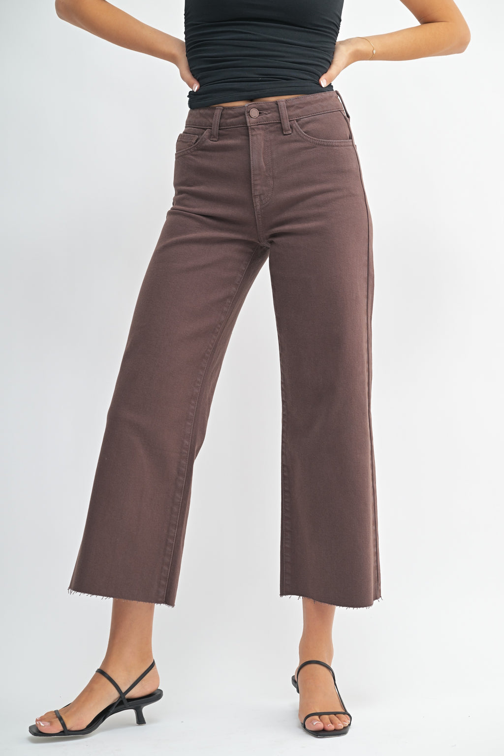 Slim Wide Leg Denim-Espresso